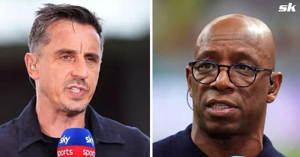 Ian Wright disagrees with Gary Neville on refereeing decisions in Newcastle vs Arsenal game