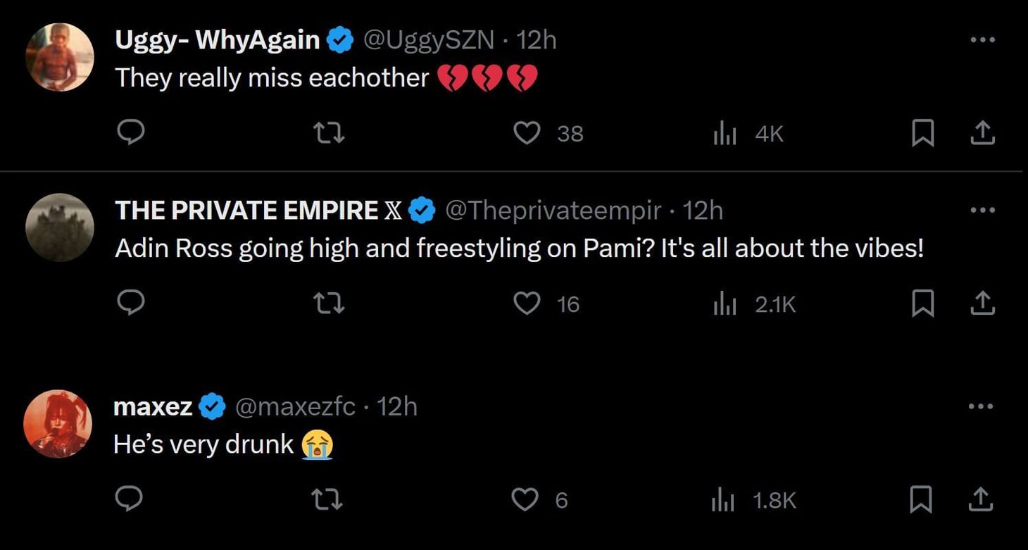 “They miss each other”: Fans react as drunk Adin Ross breaks into song