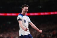 Declan Rice celebrated England's Euro 2024 qualification.