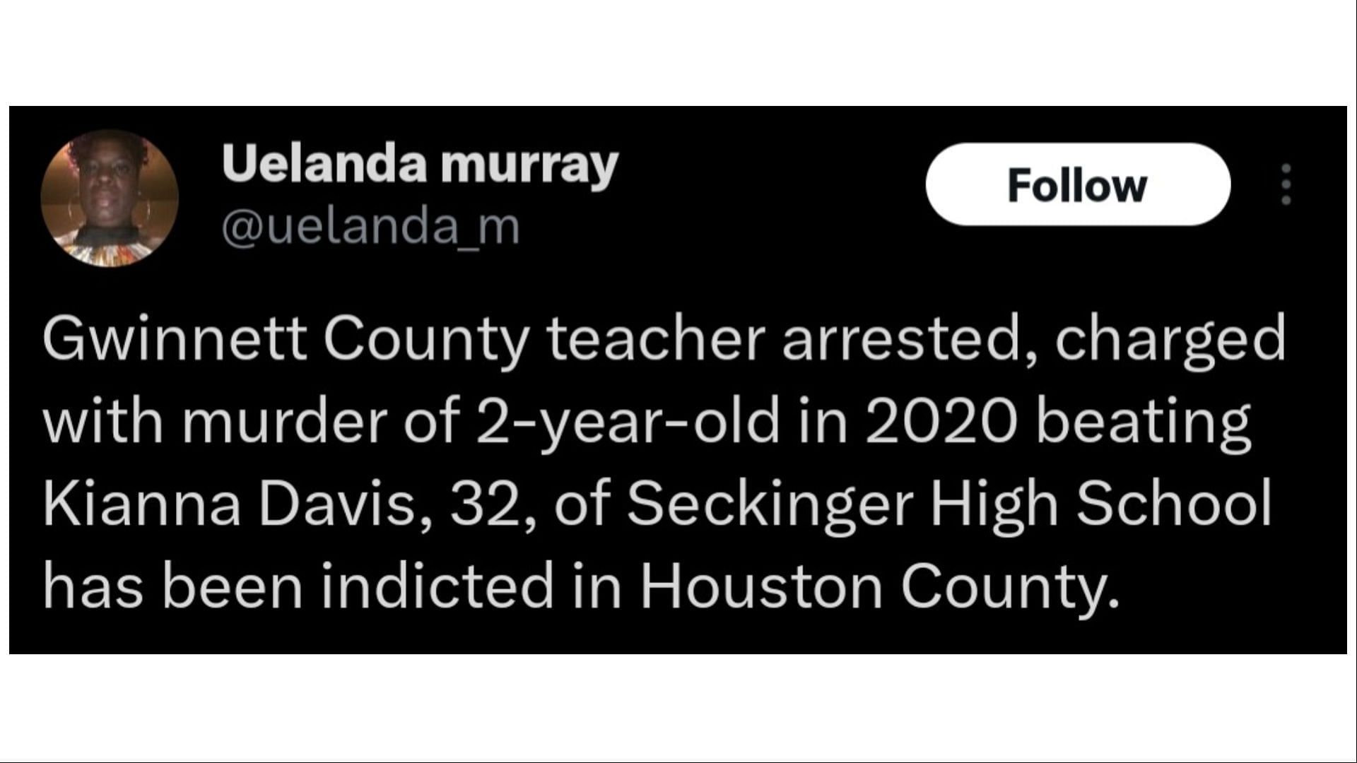 Kianna Davis allegedly committed the crimes in November 2020, (Image via Uelanda murray/X)