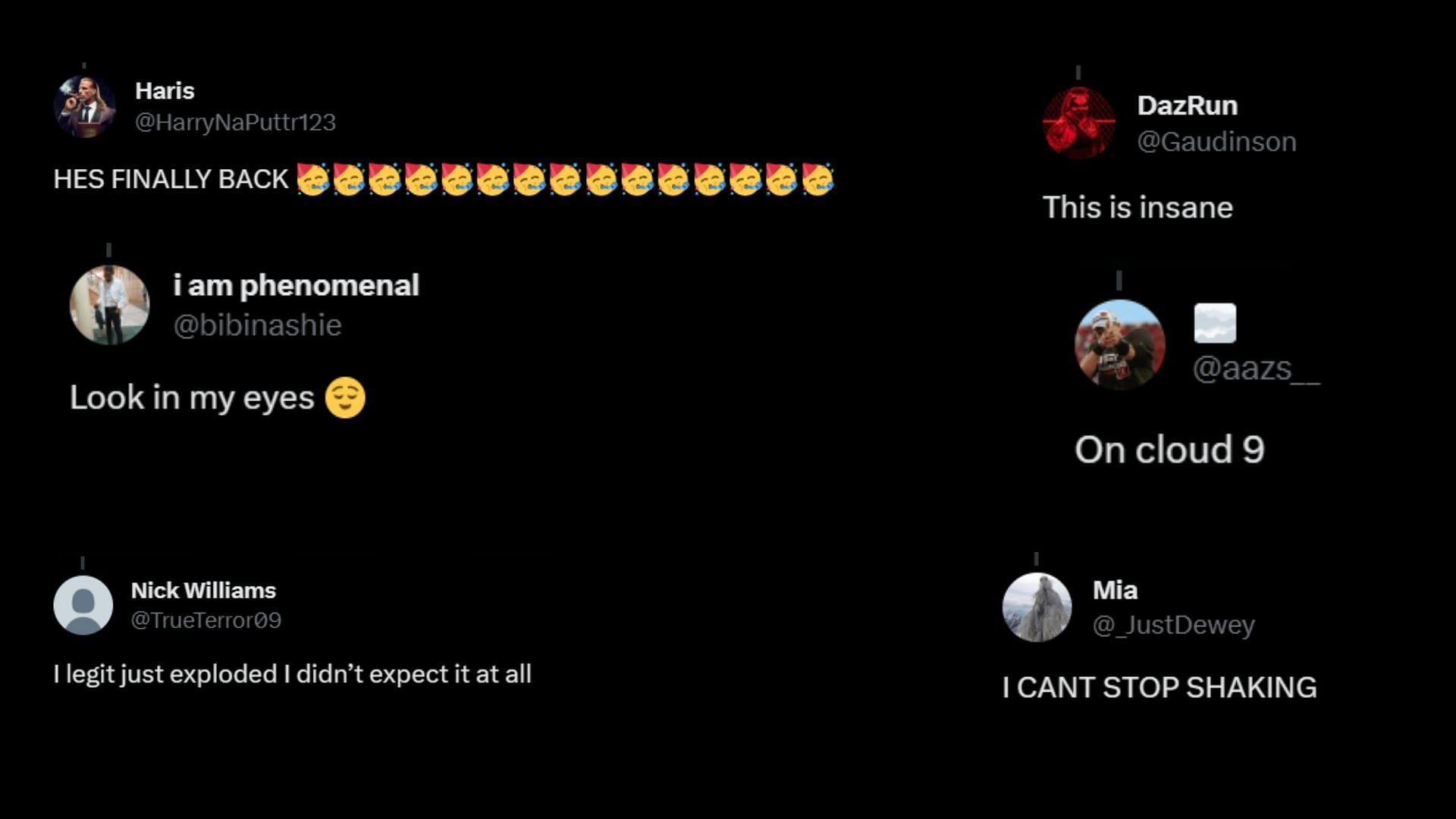Screenshot of some more fan reactions on Twitter