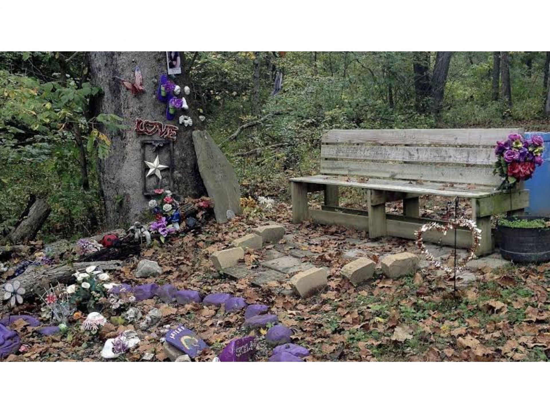 Skylar Neese&#039;s memorial site (Image via Observer Reporter)