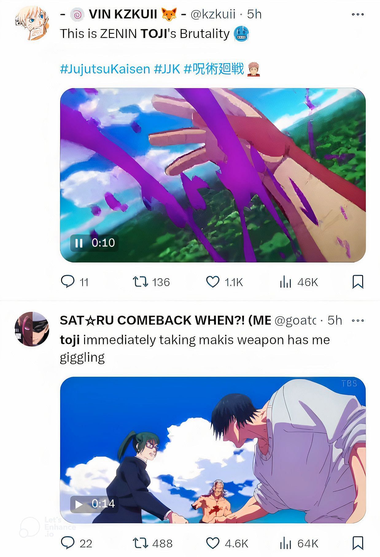 Jujutsu Kaisen season 2 episode 15 had a good reception (Image via Twitter).