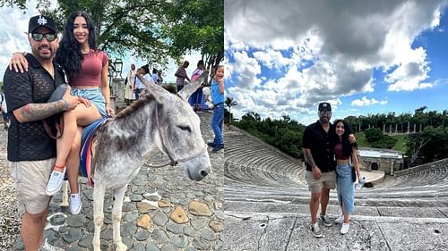 Nestor Cortes Jr. and his wife enjoying vacation