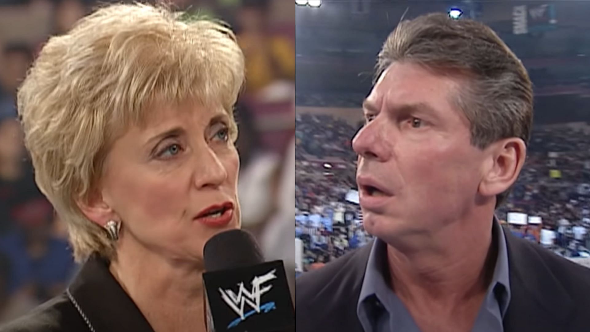 Linda McMahon (left); Vince McMahon (right)
