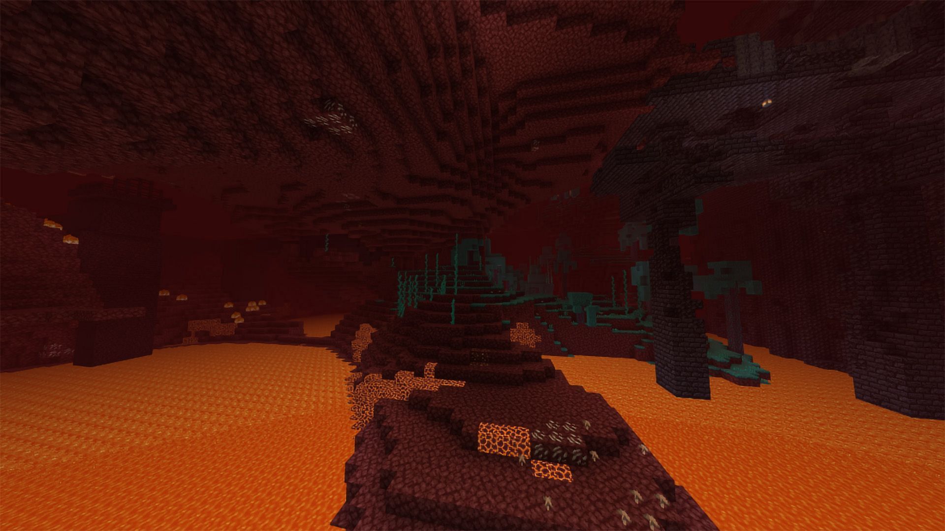 Discover the Fortress and Bastion in the Nether, close to each other (Image via Mojang)