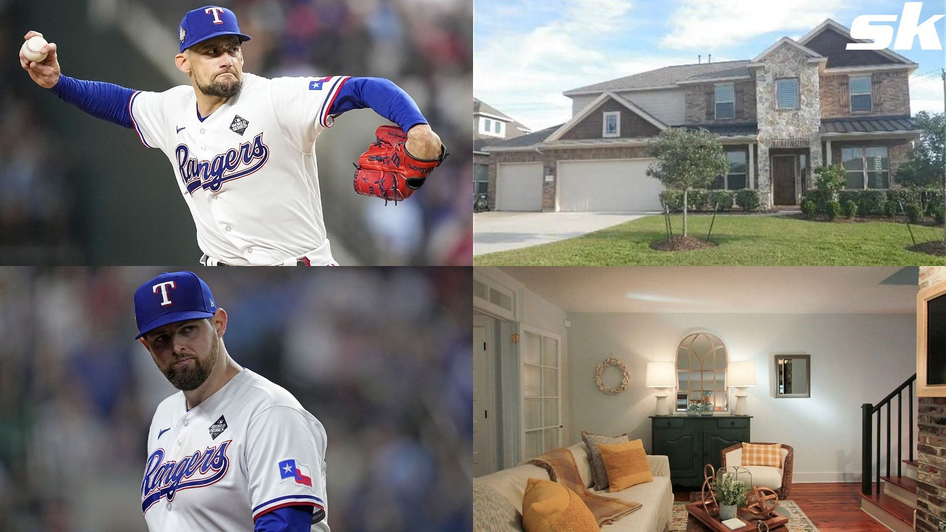 Top right: Nathan Eovaldi&#039;s home in Friendswood, Bottom right: Jordan Montgomery&#039;s South Carolina residence (Source: Realtor.com)