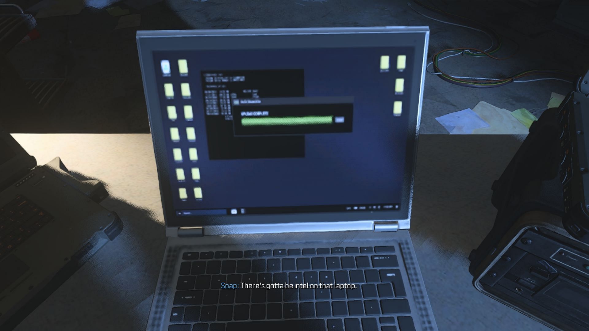 Laptop in which the USB drive is plugged in (Image via Activision)