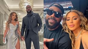 Larsa Pippen & Marcus Jordan in attendance for Raiders' hammering of the Giants after attending Bravocon 2023