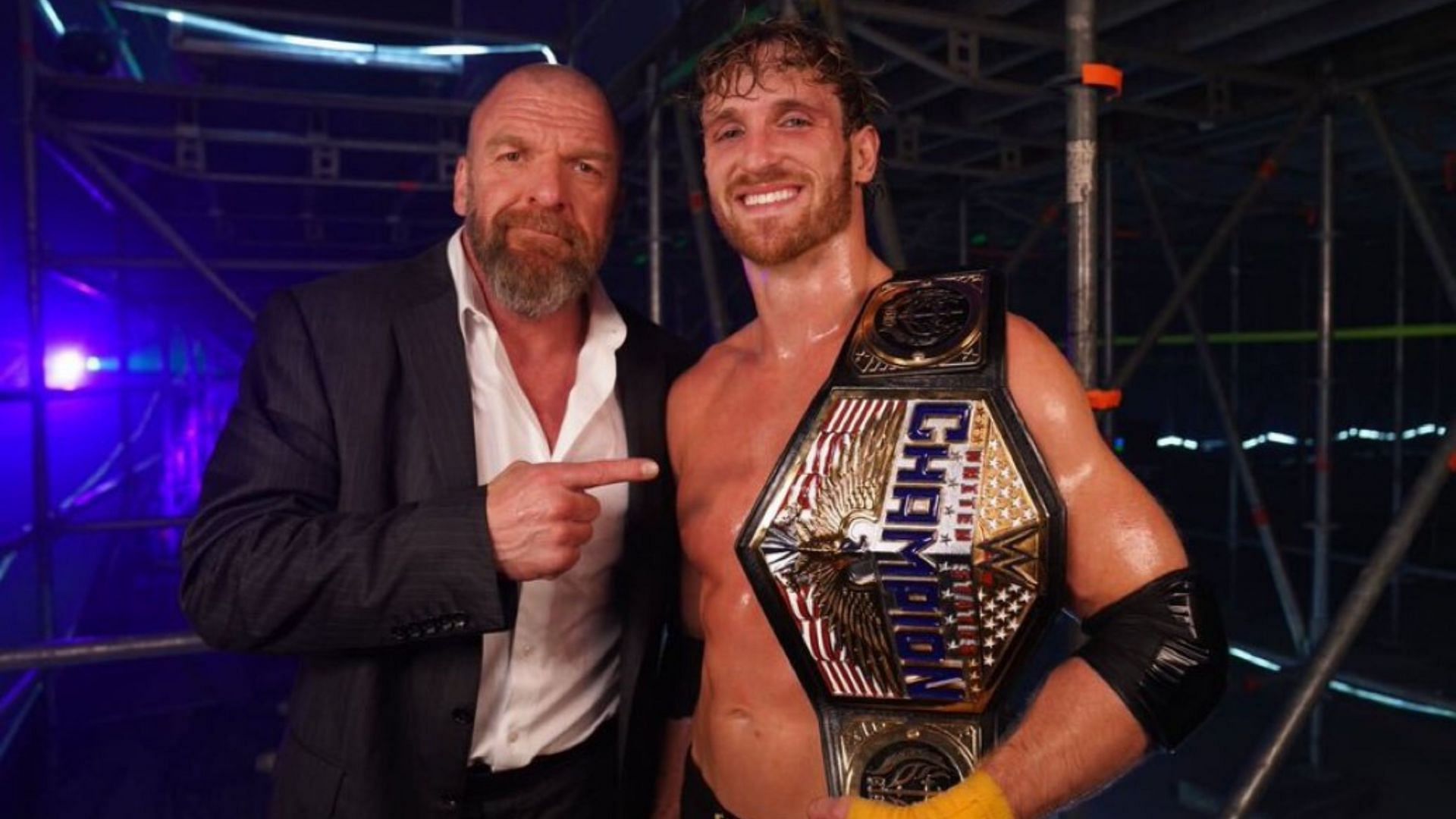 United States Champion Logan Paul with WWE CCO Triple H