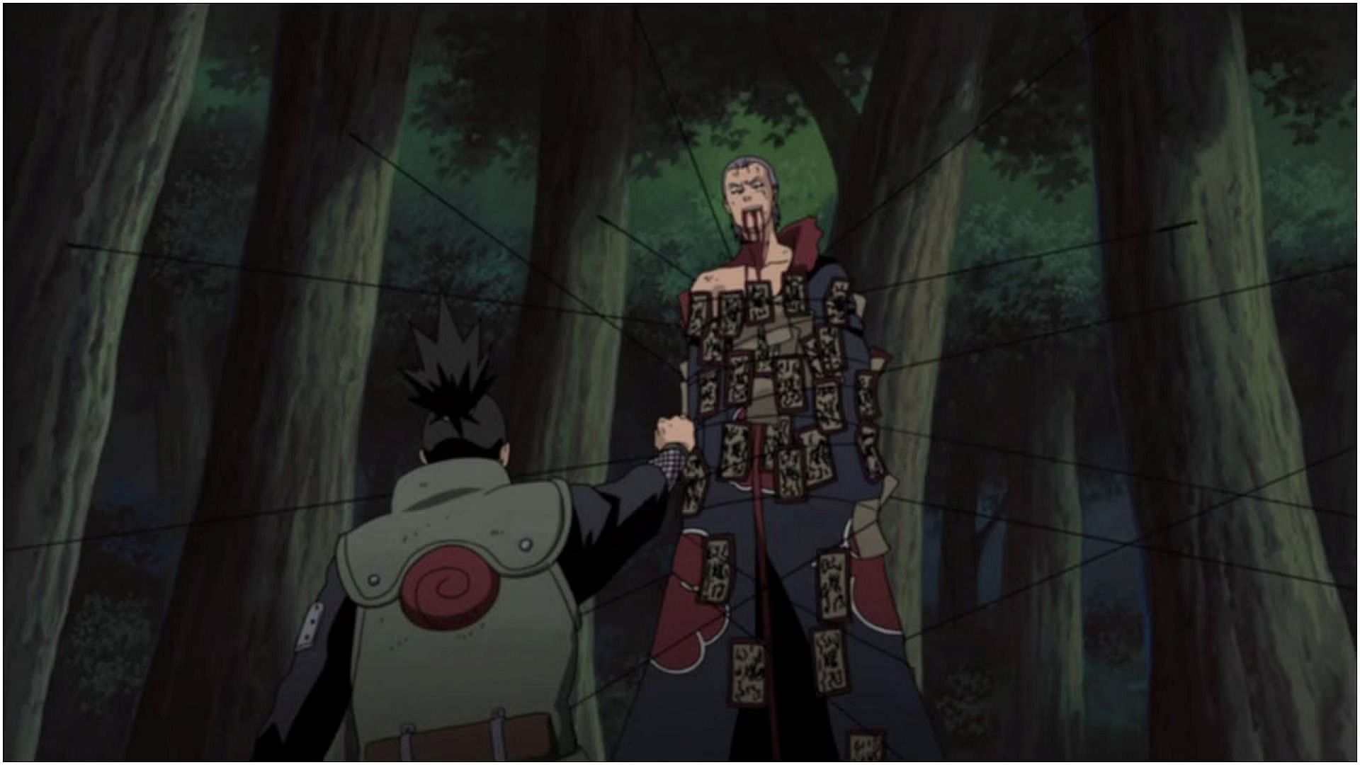 Shikamaru may of gotten revenge on Hidan, but is the man truly dead? (Image via Studio Pierrot)