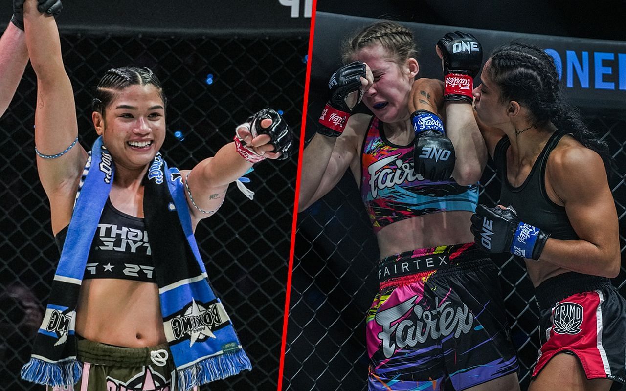 Jackie Buntan (Left) watched on as ONE Fight Night 14 (Right) took place