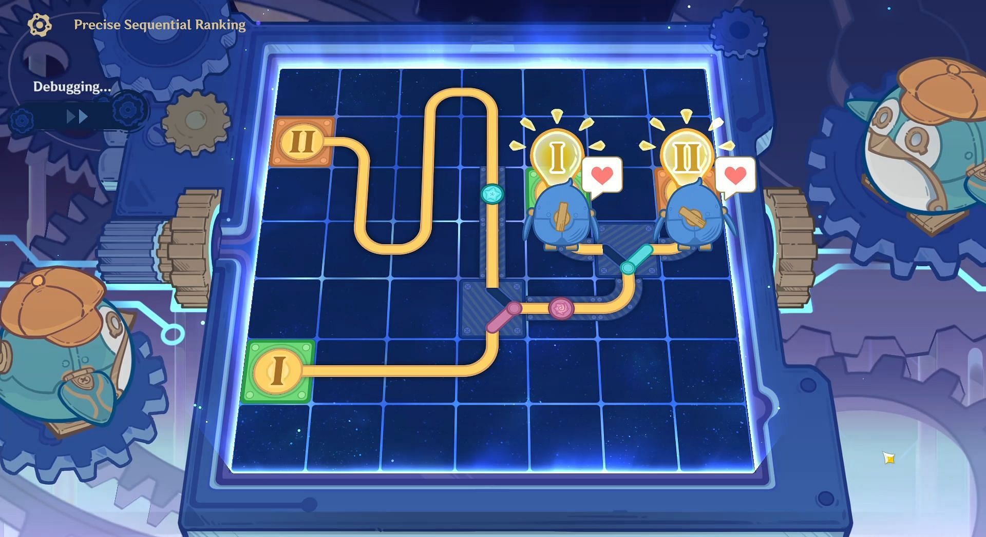 Precise Sequential Ranking puzzle solution (Image via HoYoverse)