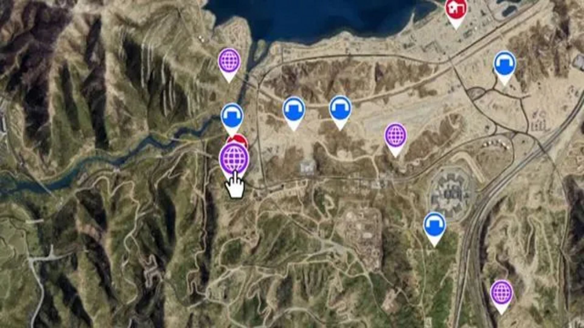 The location of the Route 68 Facility on the map (Image via GTA Base)