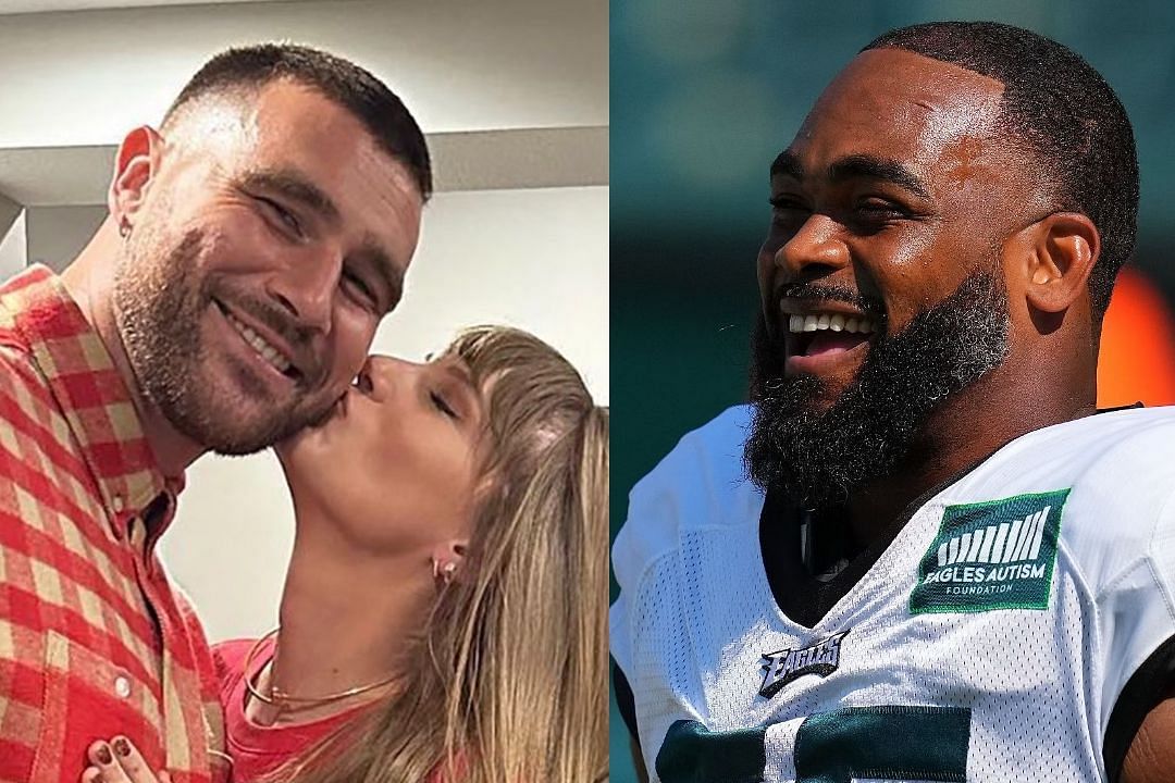Jason Kelce&rsquo;s teammate to use Taylor Swift as ammunition against Travis Kelce after Chiefs TE spends bye week with pop star in Argentina (Image Credit: NotABSian9/X)