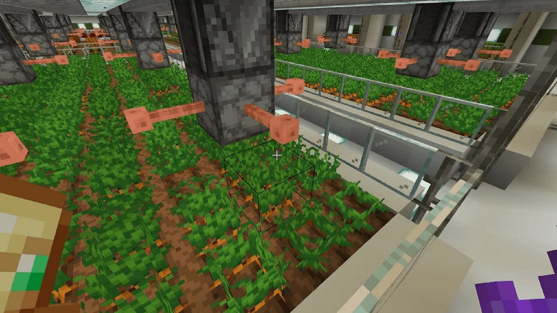 This Minecraft base has all the crops a player could possibly need (Image via Aistan83/Reddit)