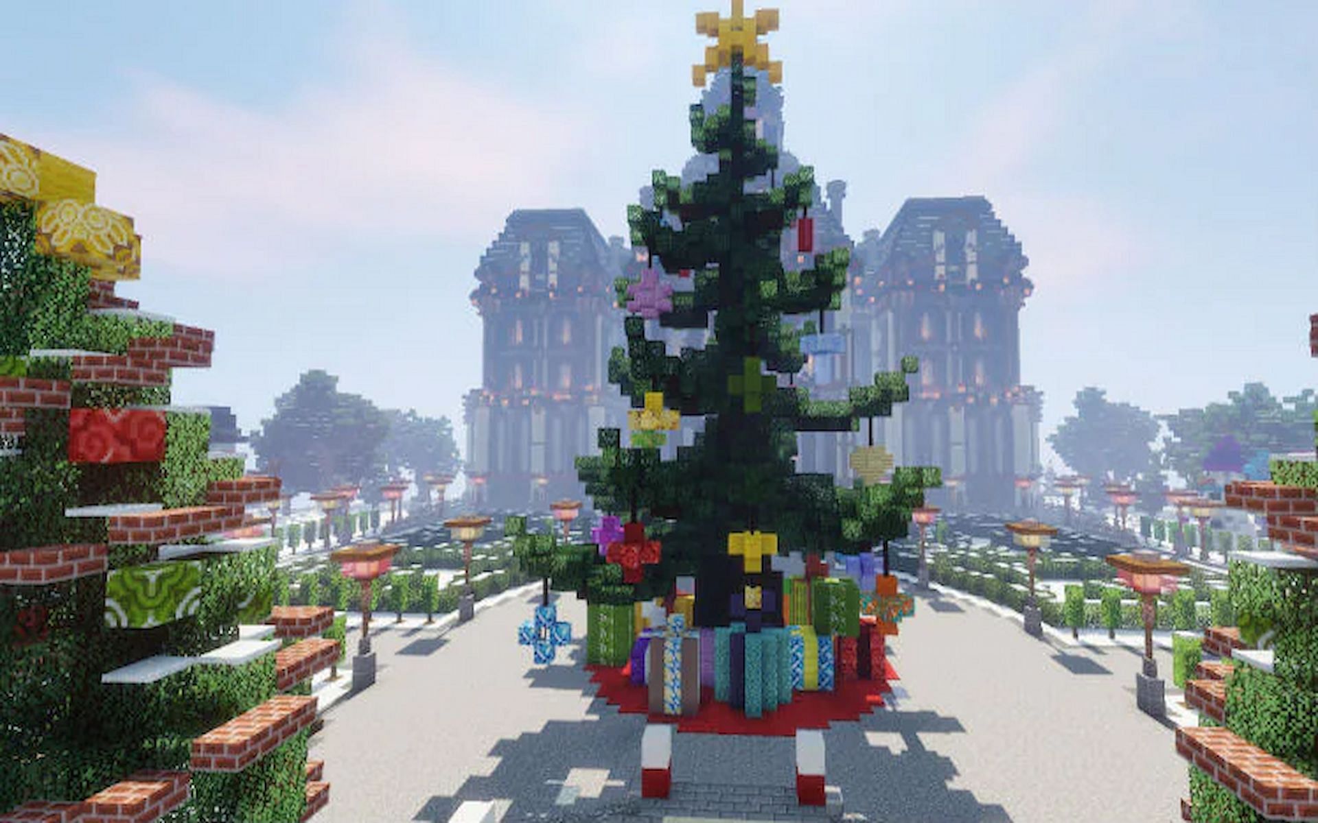 Christmas tree in Minecraft