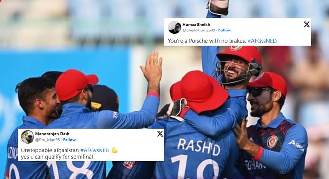 "Porsche with no brakes" - Fans react as Afghanistan beat Netherlands by seven wickets in 2023 World Cup