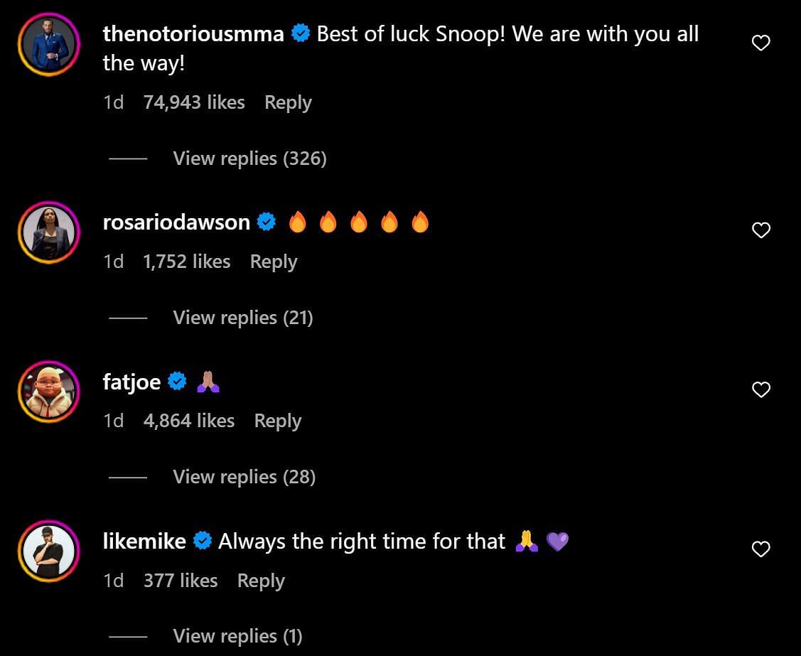 Snoop received a lot of support for his decision (Image via Instagram)