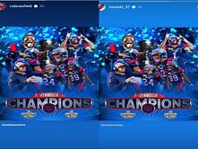 Canadiens' Nick Suzuki and Cole Caulfield rejoice Montreal Alouettes 2023 Grey Cup victory