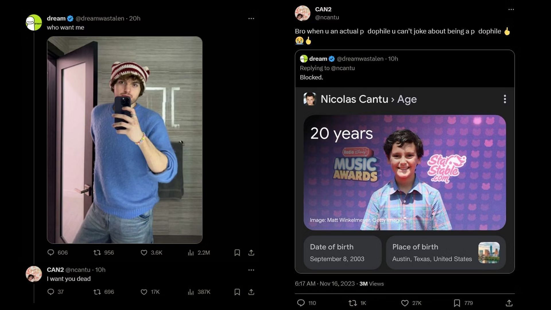 Twitter VS Dream & Gumball Voice Actor Nicholas Cantu 