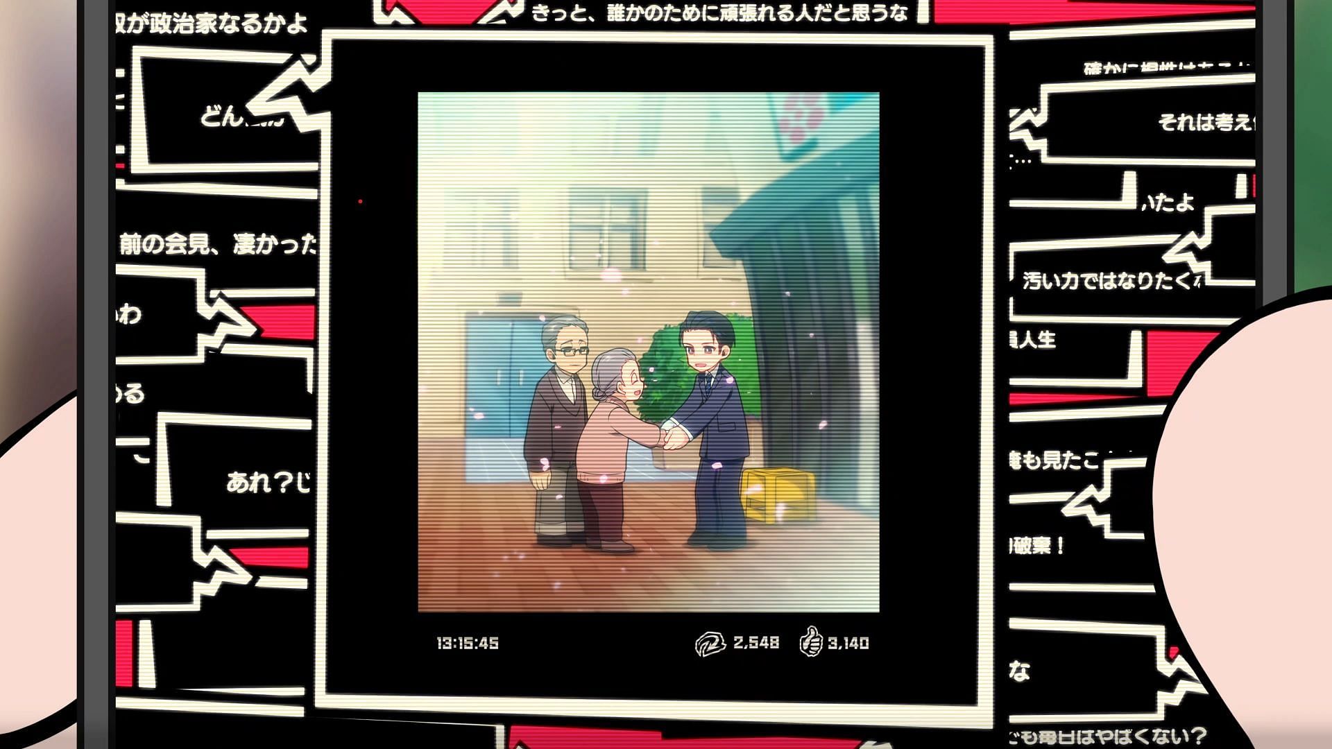 Toshiro is seen helping citizens out on the street (Image via Atlus)