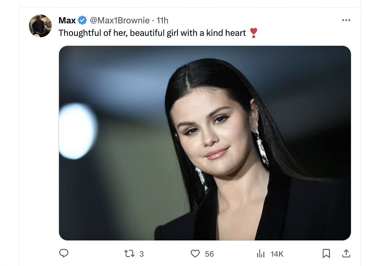 Social media users appreciate Gomez as the singer&#039;s brand announces donations to civilians affected by the Hamas-Israel conflict. (Image via X)