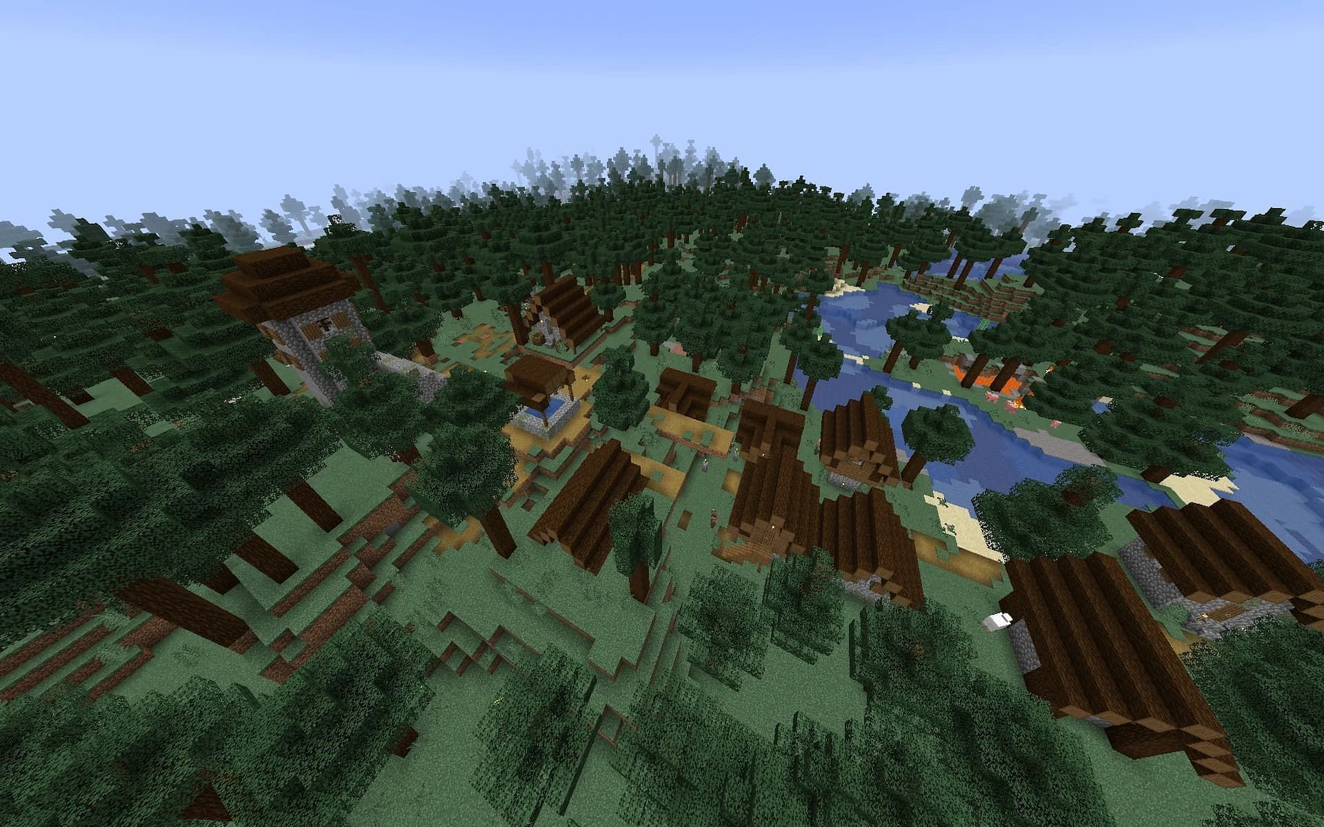 A Minecraft Taiga village