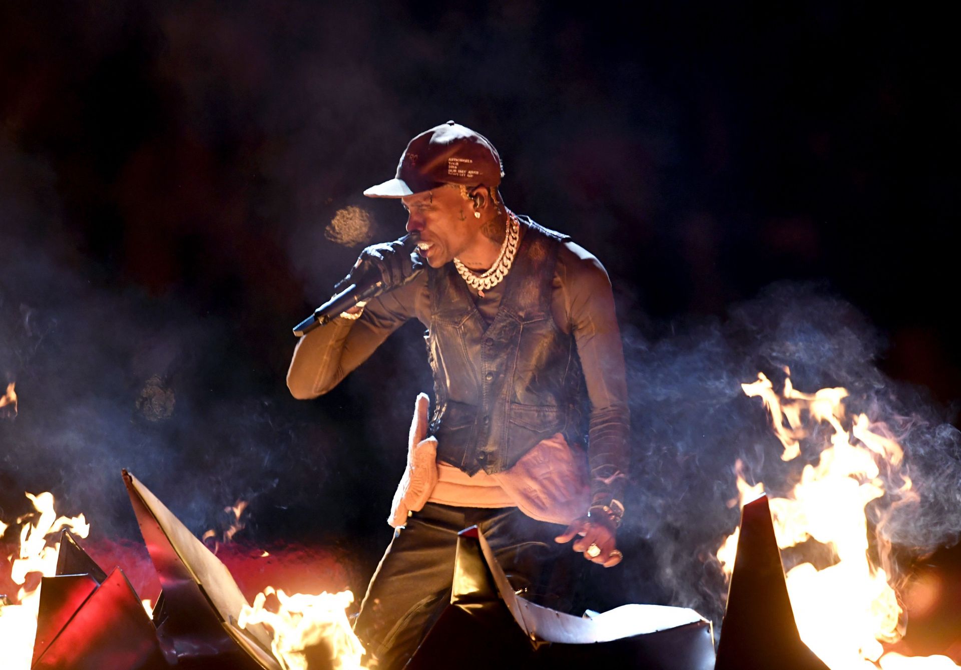 Travis Scott at the Pepsi Super Bowl LIII Halftime Show