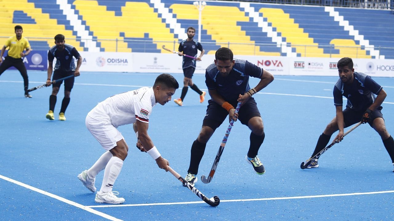A snap from Men&rsquo;s Senior National Hockey Championship (Image: Twitter/Hockey India)