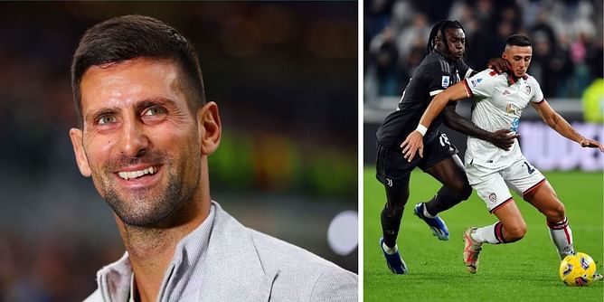 Novak Djokovic attends Serie A clash between Juventus and Cagliari in Turin ahead of ATP Finals opener