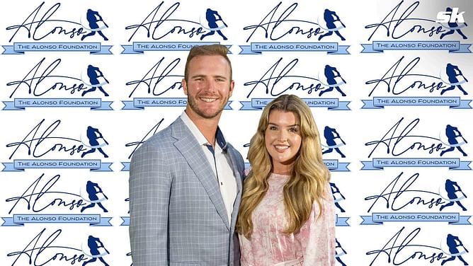 Pete Alonso & wife Haley surprise PTSD-battling veteran Shawn Scott alongside service dog 'Bear'