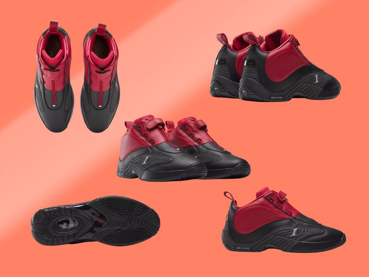 Reebok Answer IV Flash Red/Core Black-MGH Solid Grey sneakers (Image via SBD)