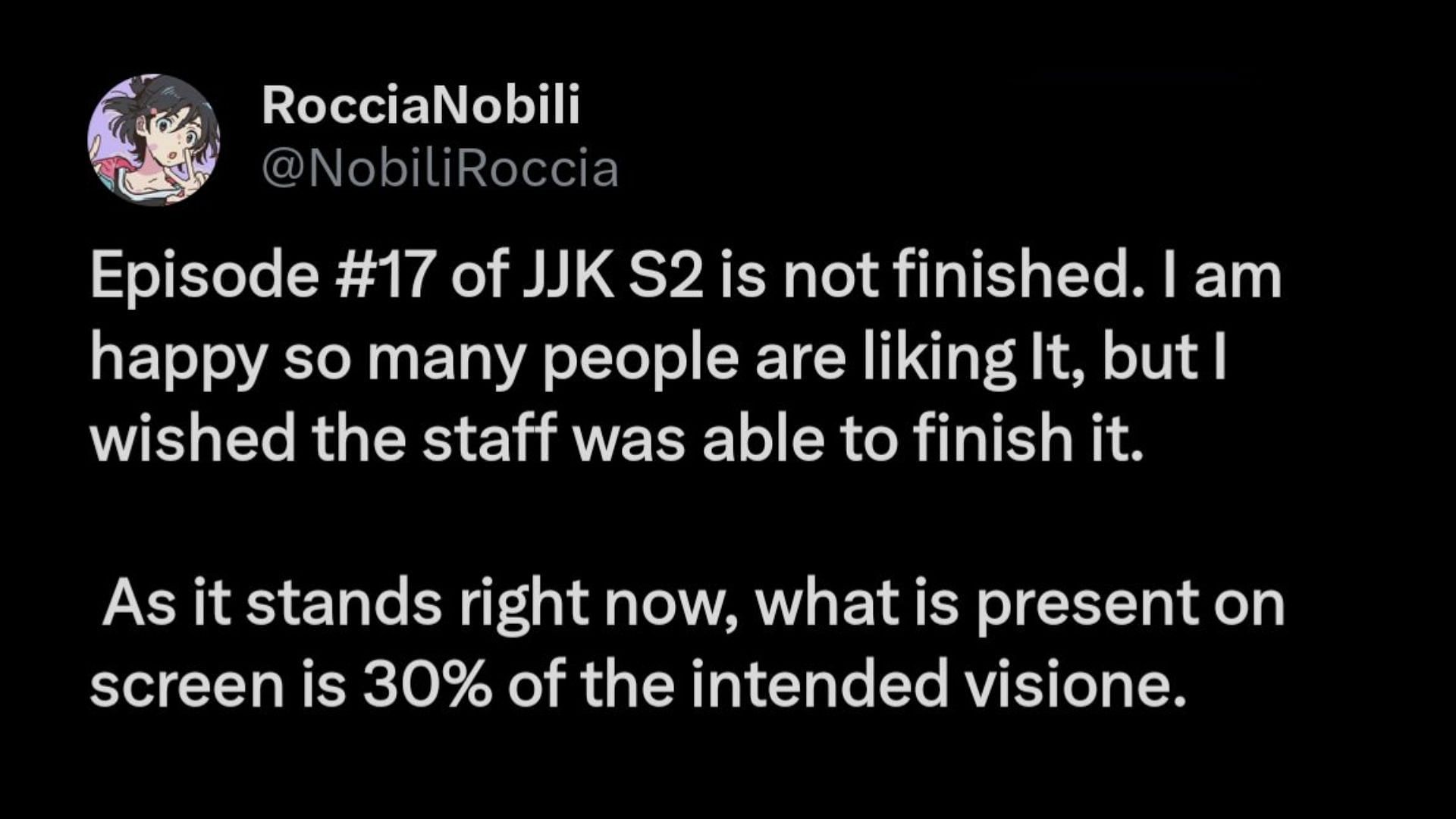 Jujutsu Kaisen season 2 director says episode 17 was only '30