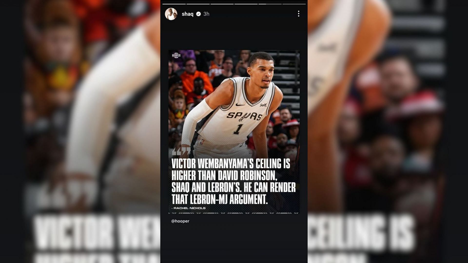 Shaquille O&rsquo;Neal shares a Rachel Nichols quote about Victor Wembanyama&rsquo;s ceiling