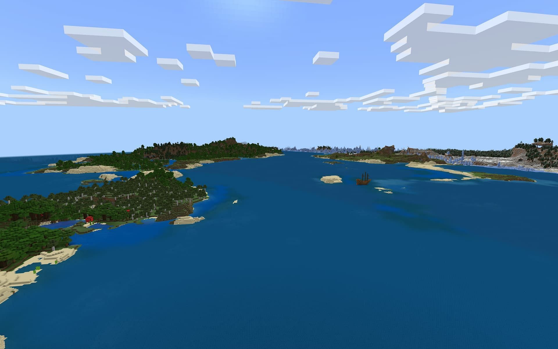 Players can choose from many different biomes, all a short walk from spawn (Image via Mojang)