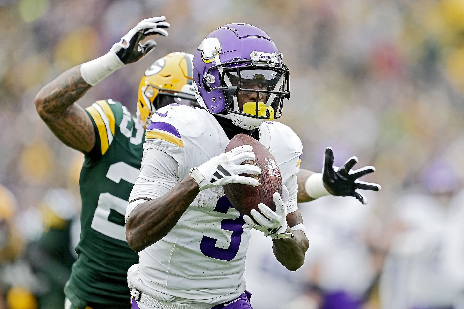 Addison during Minnesota Vikings v Green Bay Packers