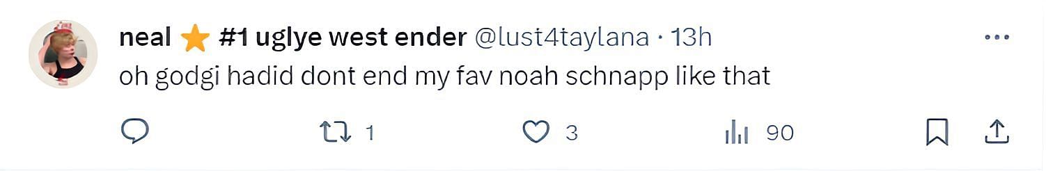 A user points out Noah Schnapp supporting Israel (image via @@lust4taylana on X)