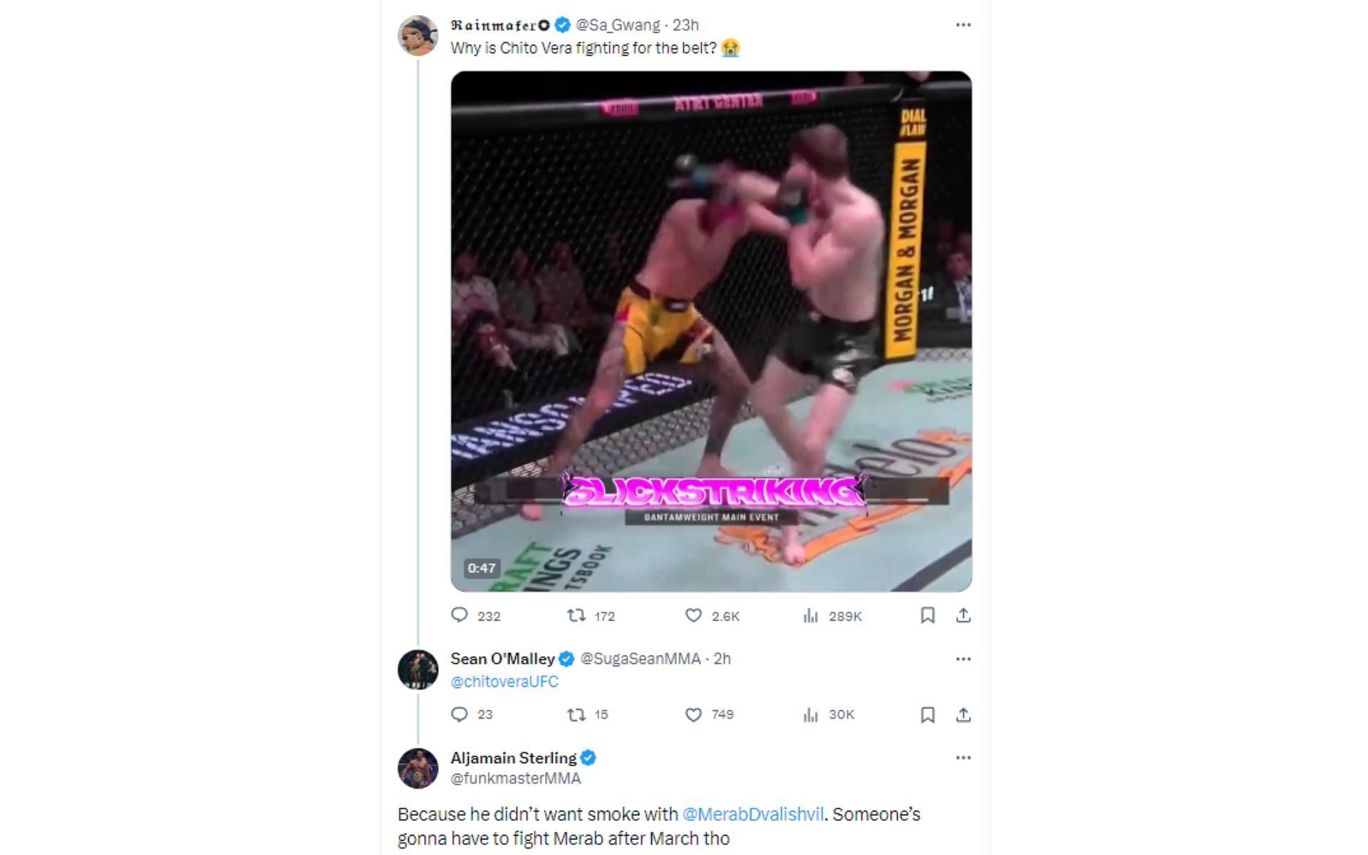 The tweet and Aljamain Sterling&#039;s reaction