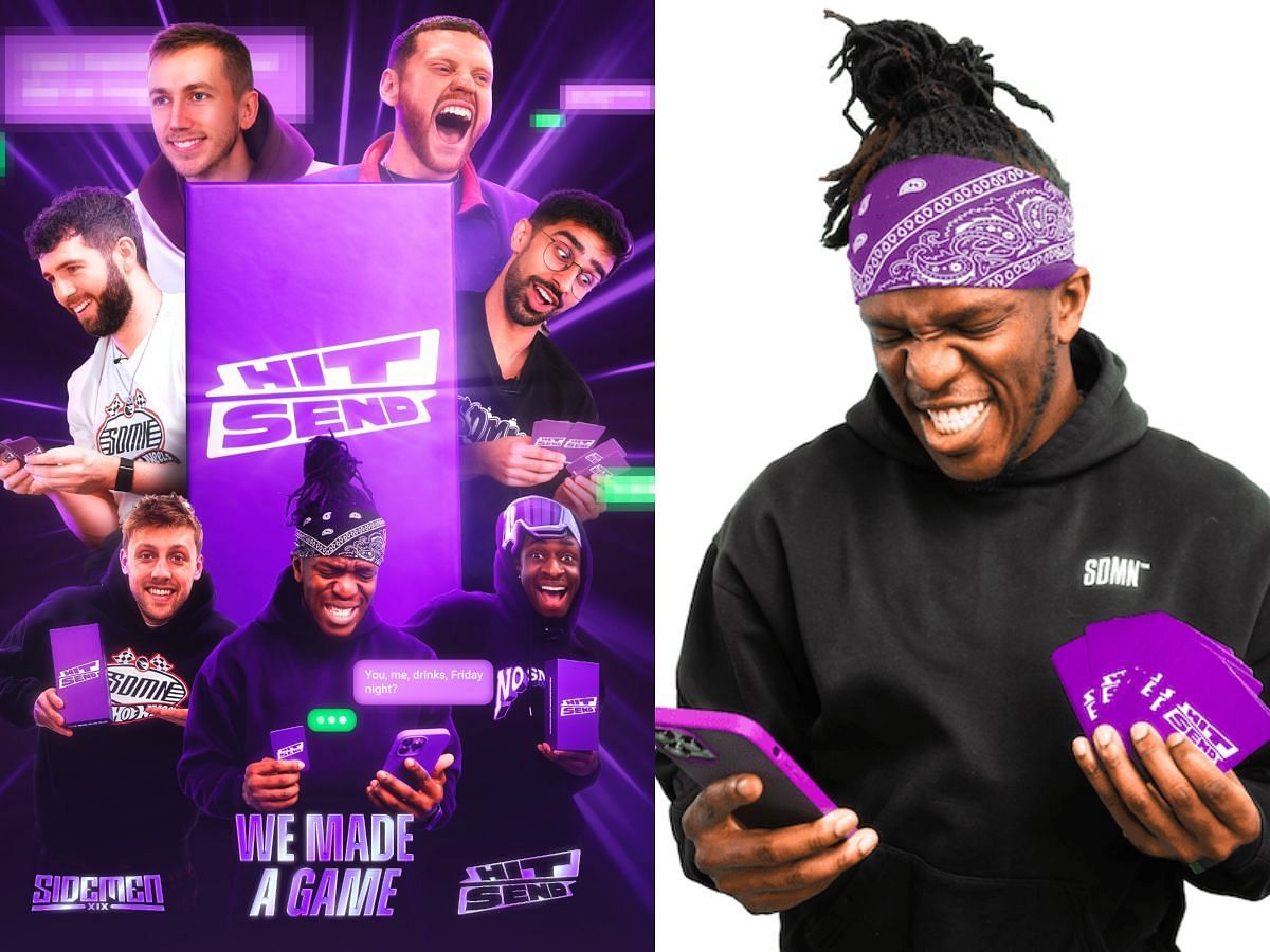 Sidemen set to launch new card game called Hit Send (Image via X/Sidemen and Hit-Send.com)