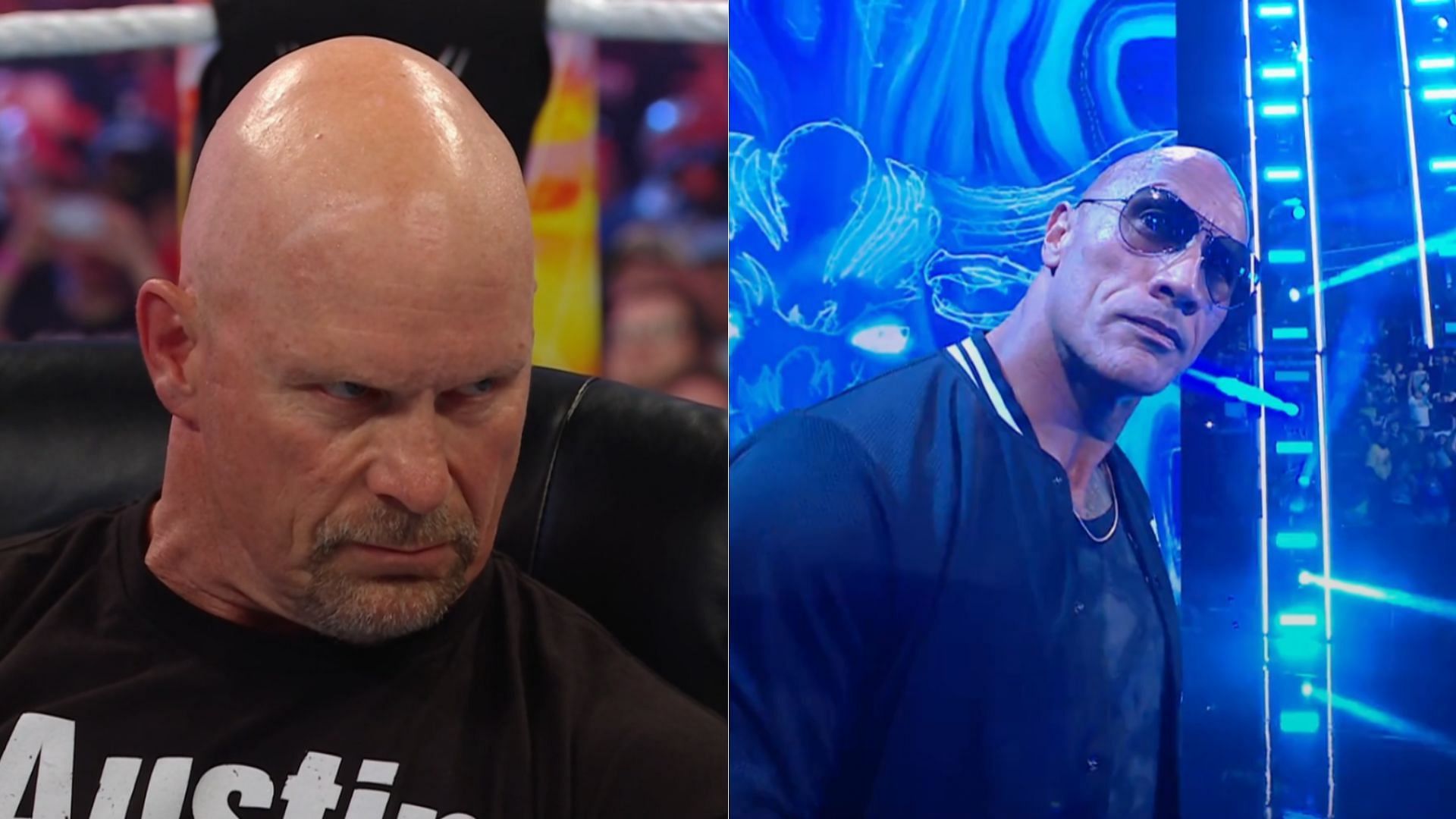 Steve Austin (left); The Rock (right)