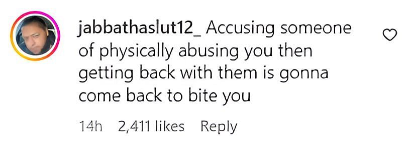 A user points out the physical altercation between the two (image via @jabbathaslut12_ on Instagram)