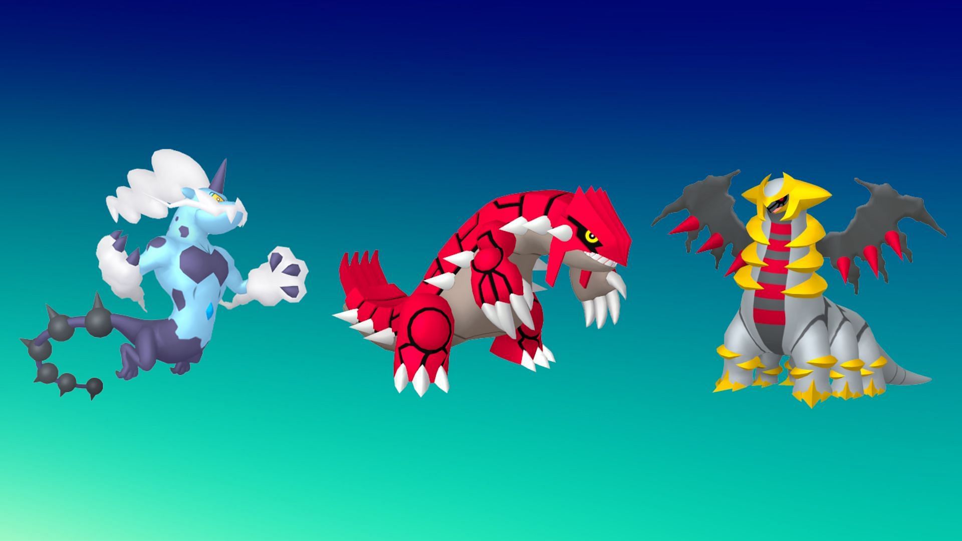 Thundurus (Therian), Groudon, Giratina (Altered) (Image via TPC)