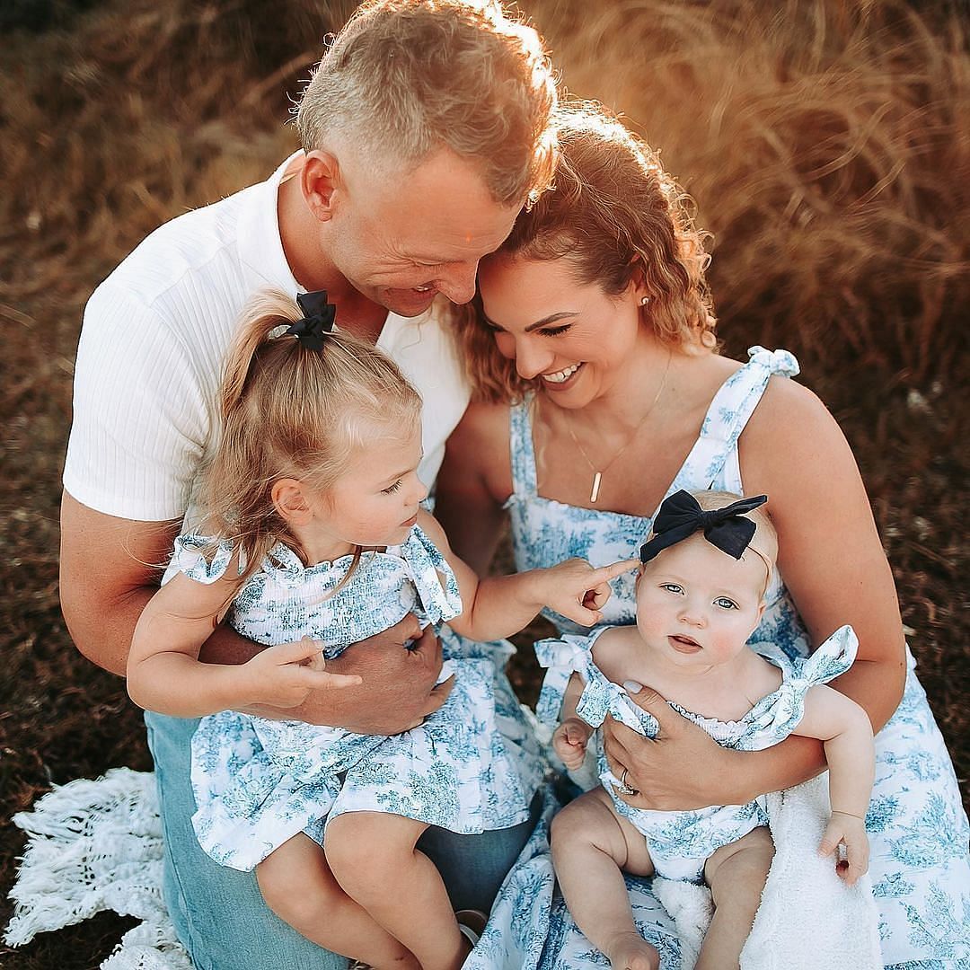 Josh Donaldson and Briana Miller with their kids