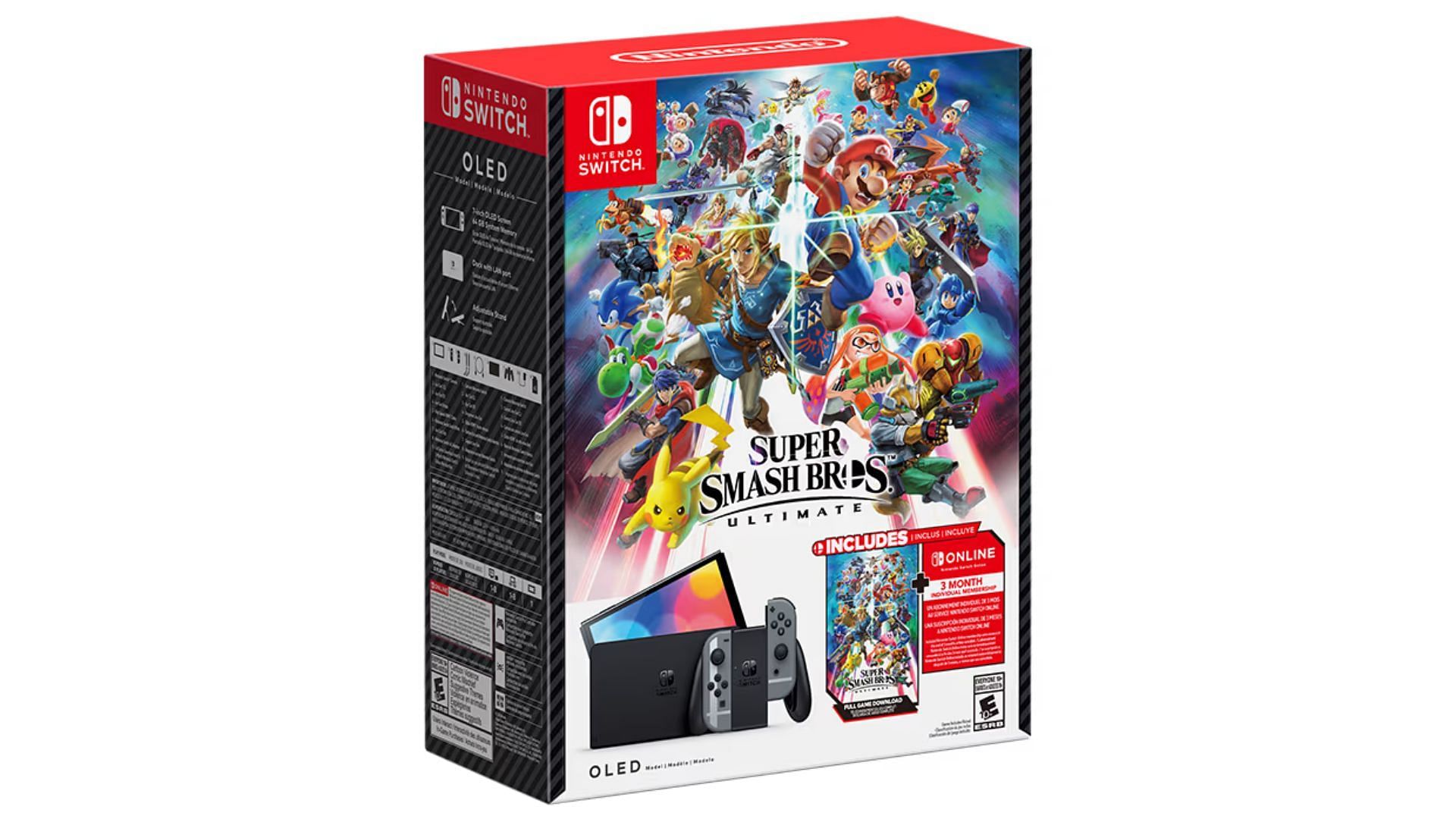 Nintendo Switch OLED Model Super Smash Bros. Ultimate bundle + 3 Months Nintendo Switch Online subscription(Image via Nintendo)