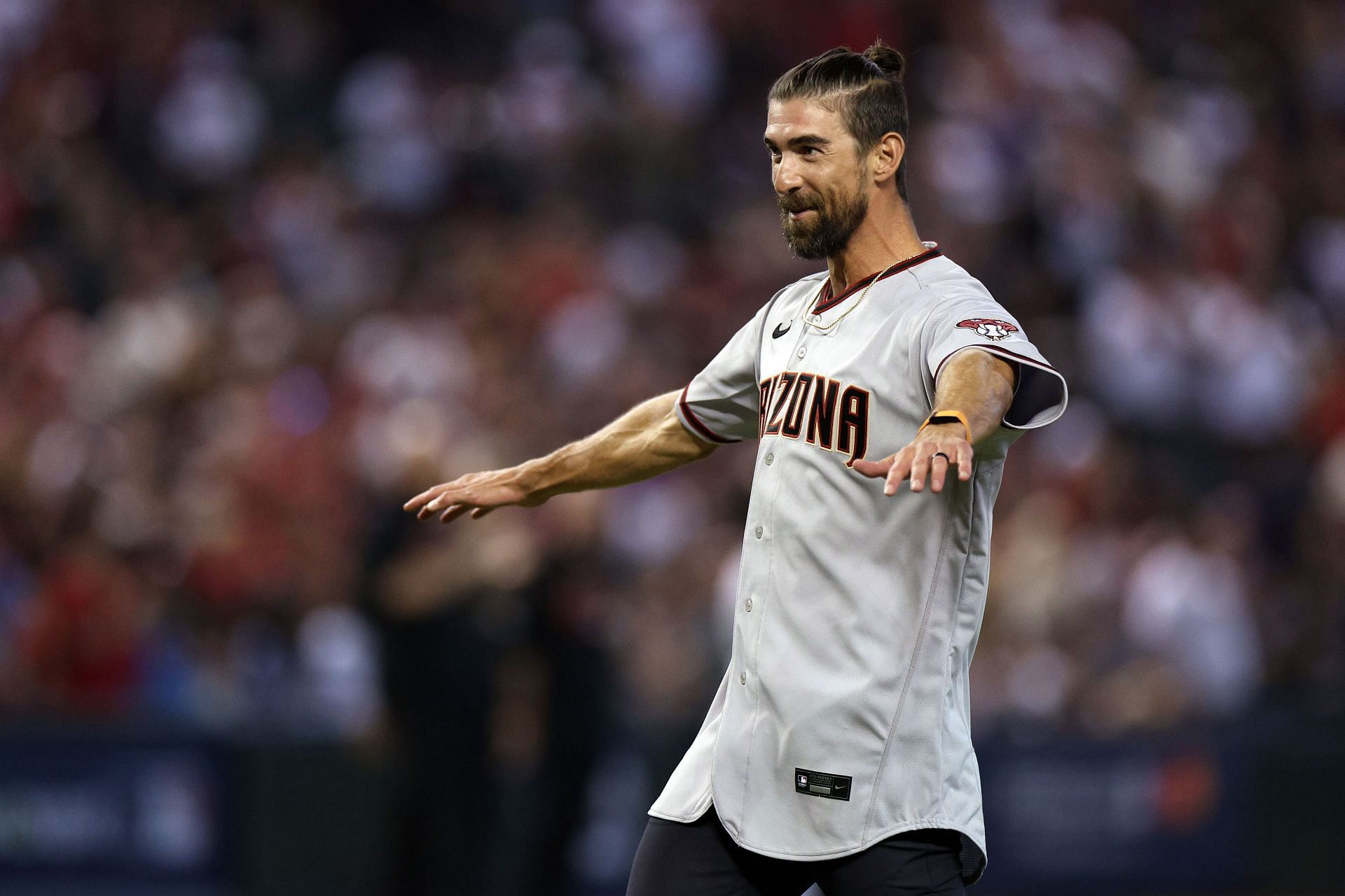 Phelps at the Championship Series - Philadelphia Phillies v Arizona Diamondbacks - Game Five