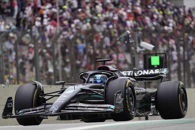 Why were George Russell, Esteban Ocon, and Pierre Gasly given penalties for impeding during the 2023 F1 Brazilian GP