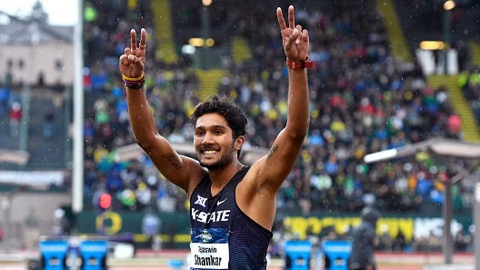 Tejaswin Shankar set a new National Games record in the men
