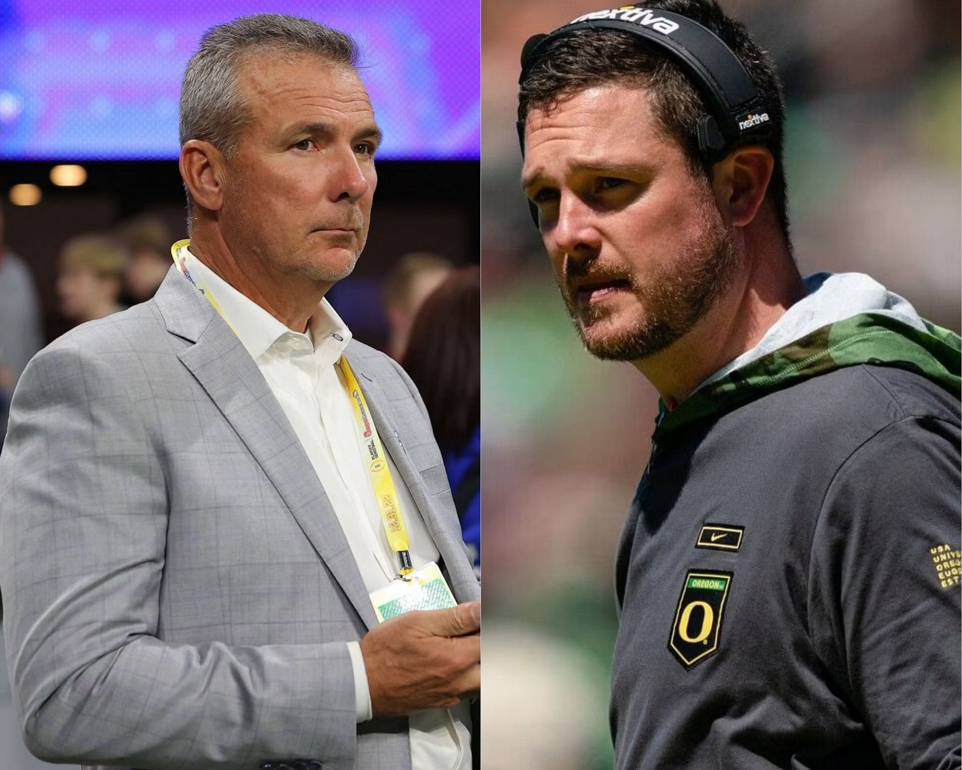 Urban Meyer and Oregon coach Dan Lanning 