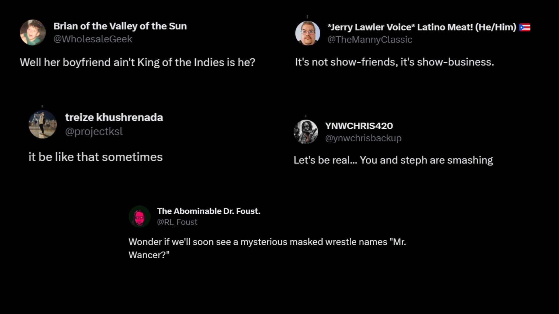 Screenshot of some more fan reactions.
